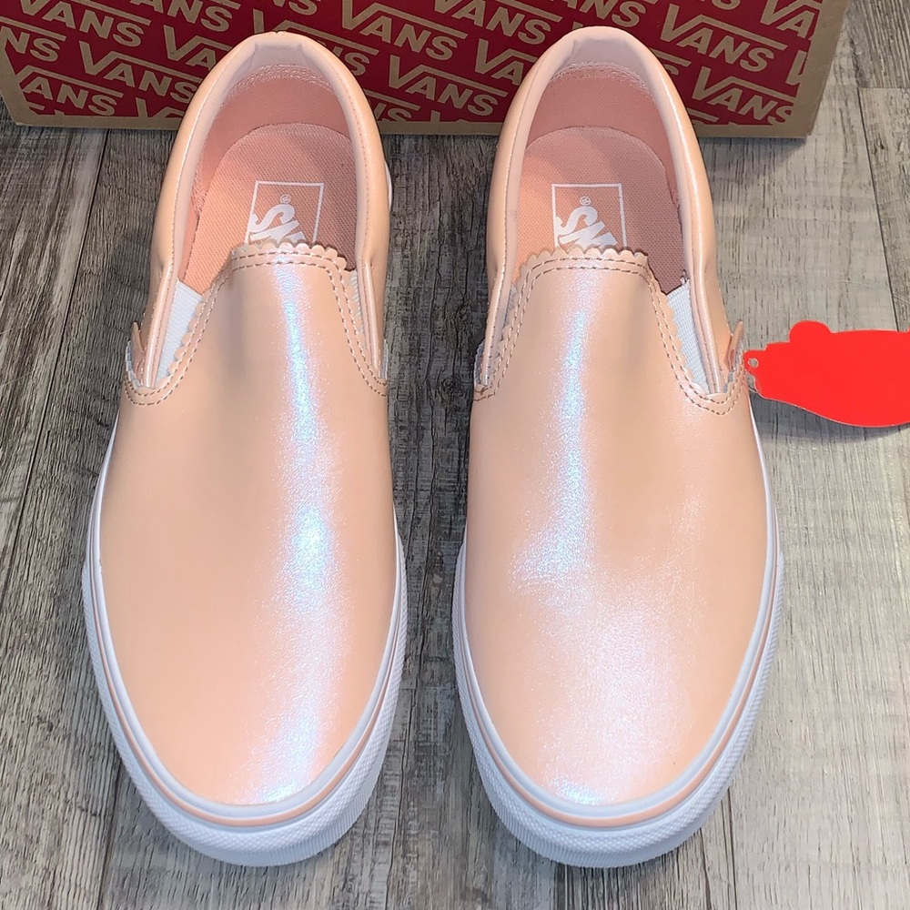 Vans classic slip on pink pearl suede shoes - Picture 6 of 7